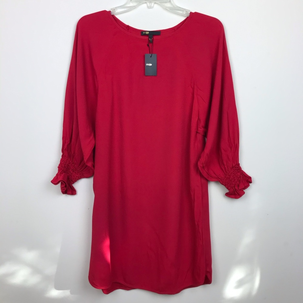 NWT Maje shift dress with smocked sleeve